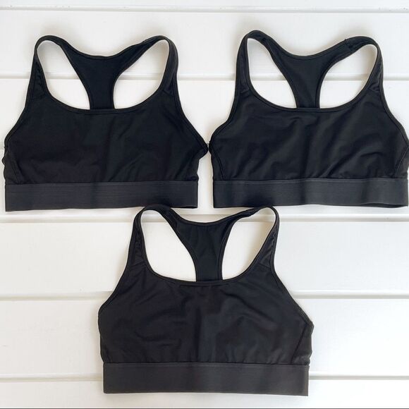 VSX Victoria’s Secret Sport Lot of 3 Black The Player Sports Bras Size Medium - Picture 1 of 11